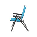 4x Via Mondo Campingstuhl "Basso Azurro" 7 fach verstellbar breite Armlehen kompaktes Packmaß