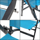 4x Via Mondo Campingstuhl "Basso Azurro" 7 fach verstellbar breite Armlehen kompaktes Packmaß