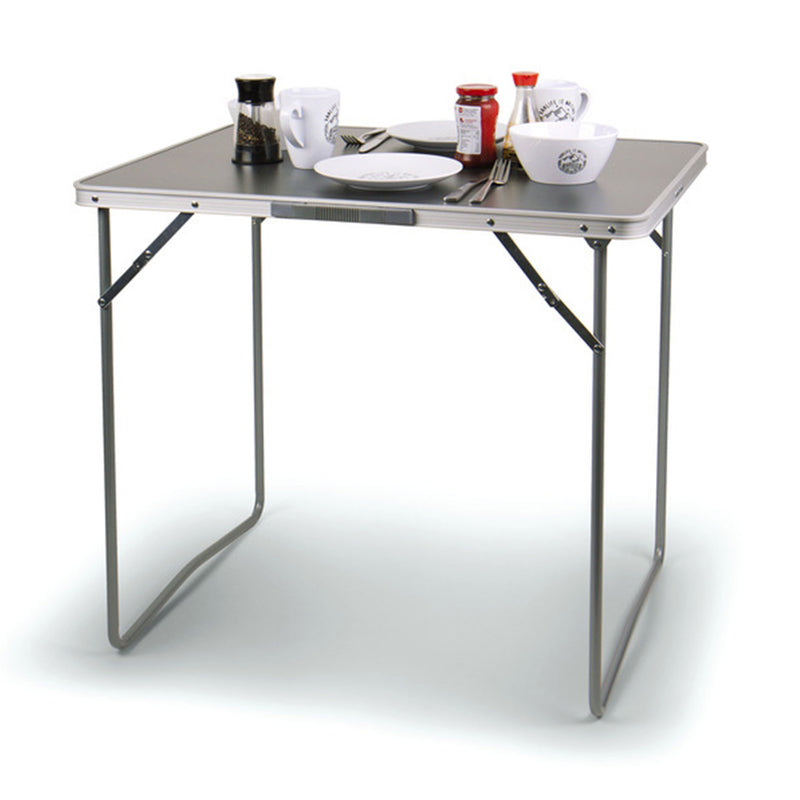 Camping Klapptisch Kompakt – Jesper Serie, 60 x 80 x 69 cm MDF Platte Dunkelgrau