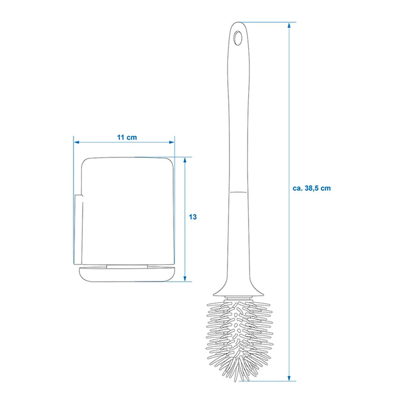 Toilettenbürste + Halter, Befestigung Silikon Klobürste für Wohnwagen, Wohnmobil