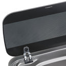 Gaskochfeld 2-flammig mit Spüle links, Gas Kocher-Spülkombination mit Glasdeckel