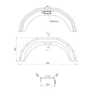 APT Kotflügel Kunststoff 13 Zoll - Kunststoff Schutzblech für Anhänger universal