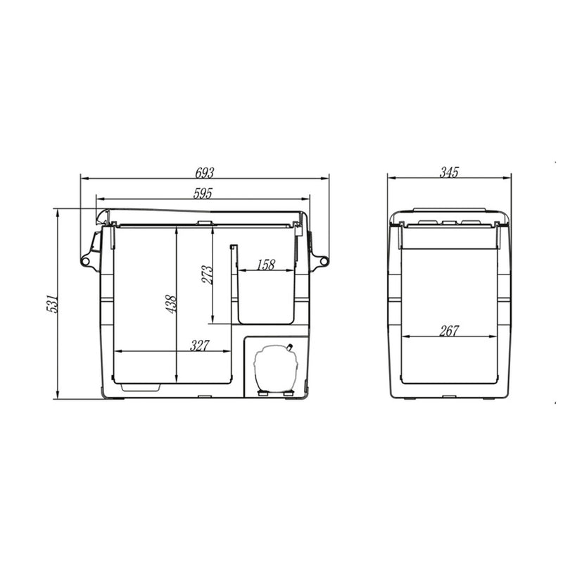Kühl- und Gefrierbox 50L tragbar 12/24V, mini Kompressor Kühl-/Gefrierschrank