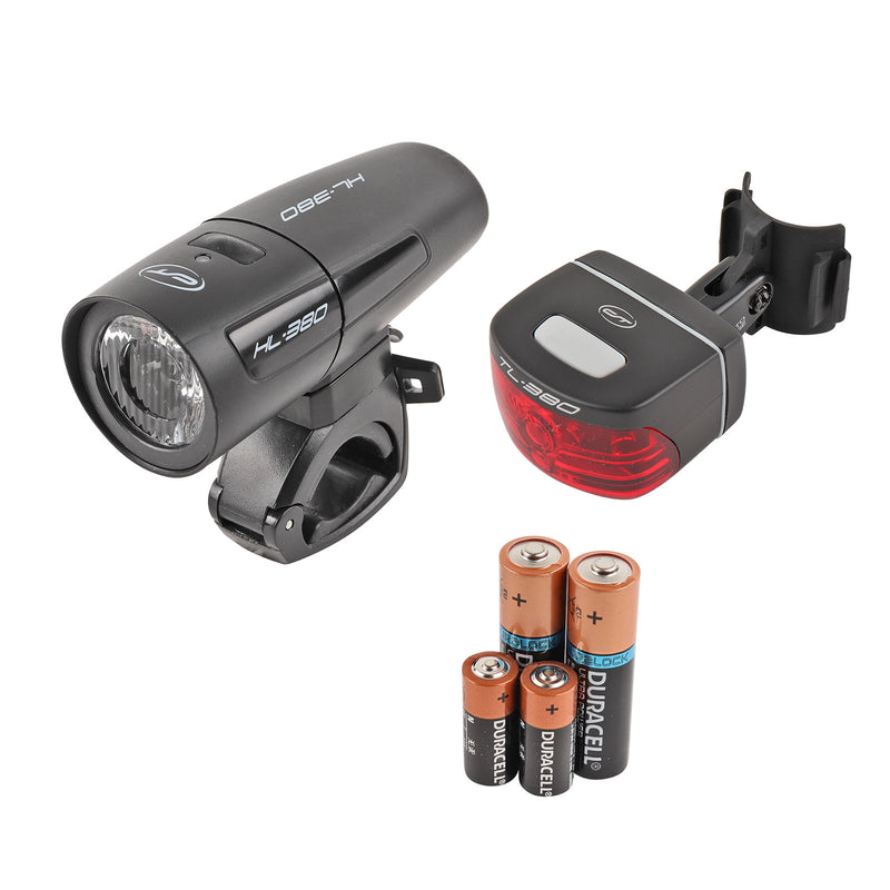 Led Fahrradleuchten-Set CONTEC LS-380 StVZO geprüft inkl. Schutzblech
