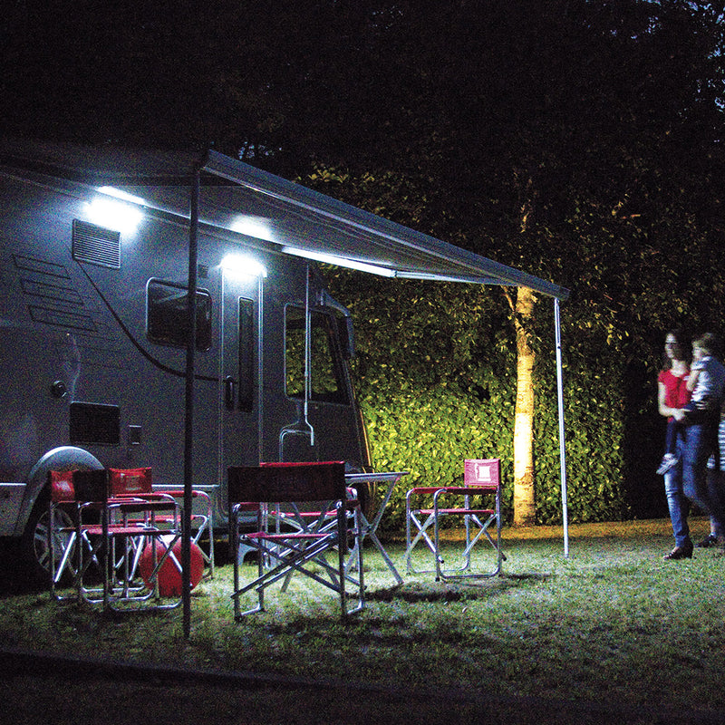 2x Fiamma Led Außen Leuchte mit Bewegungsmelder 12 V 31 weiße LED extra hell