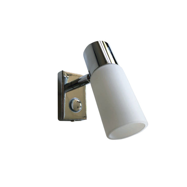 LED-Spot mit Touch-Schalter und Lampenschirm in weiß