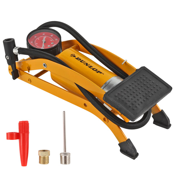 dunlop fahrradpumpe Dunlop Fußpumpe mit Manometer, 0-7 bar, 0