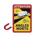 Magnetschild Toter Winkel / Angles Morts Warnung Hinweisschild für Wohnmobil LKW – Vorsicht ist besser als Nachsicht!