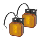 4er Set LED Seitenmarkierungsleuchte 12/24V – Orange, 65 x 65 mm, mit Halter, – APT