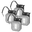 4er Set LED Seitenmarkierungsleuchte 12/24V – Weiß, 65 x 65 mm, mit Halter,