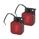 2er Set LED Seitenmarkierungsleuchte 12/24V – Rot, 65 x 65 mm, mit Halter,