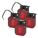 4er Set LED Seitenmarkierungsleuchte 12/24V – Rot, 65 x 65 mm, mit Halter,