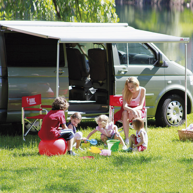 Fiamma F45 S Markise Gehäuse Weiß 260cm, Tuch royal grey + Sikaflex 522