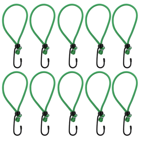 10x Metallhaken mit elastischer Expander Schlaufe für Anhängernetze, Planen