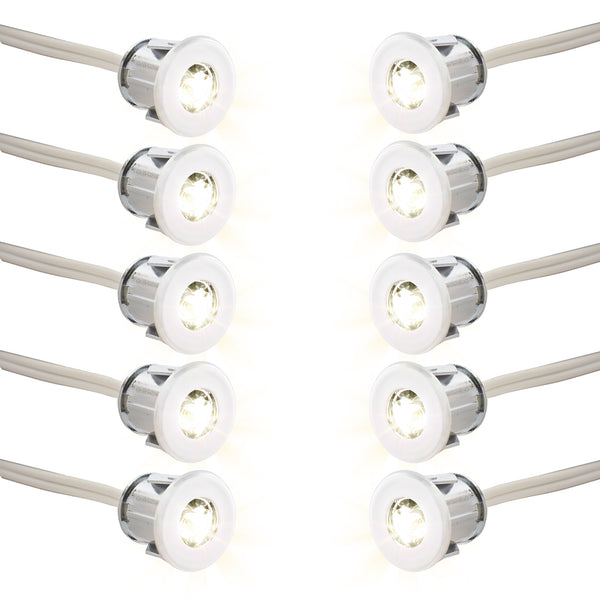 10x Einbaustrahler 12V Mini LED-Spot 50lm Leuchte Chrom für Wohnwagen, Wohnmobil