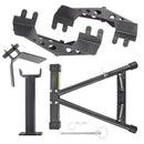Stahl Motorradwippe Vorne 17"-21" Set inkl. Motorradgarage Abdeckplane grau – Motorradständer inkl.