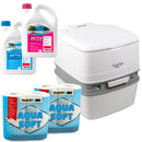 Not-Toilette Komplett-Set | Porta Potti Qube 365 | Reinigungskonzentrat | Toilettenpapier