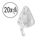 20x Planenhaken Metall mit Öse 70 x 45mm Stahl verzinkt Netz Haken für Anhänger