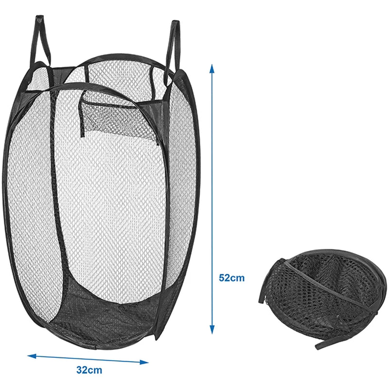 2er Set Pop-Up Wäschesack, faltbarer Wäschekorb, Wäschebeutel 32x32x52cm Camping