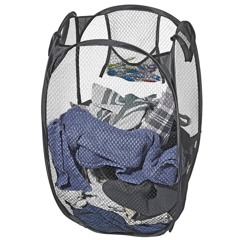 2er Set Pop-Up Wäschesack, faltbarer Wäschekorb, Wäschebeutel 32x32x52cm Camping