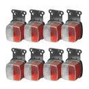 8x Positionsleuchte rot weiß Rückstrahler mit Halter Anhänger Begrenzungsleuchte