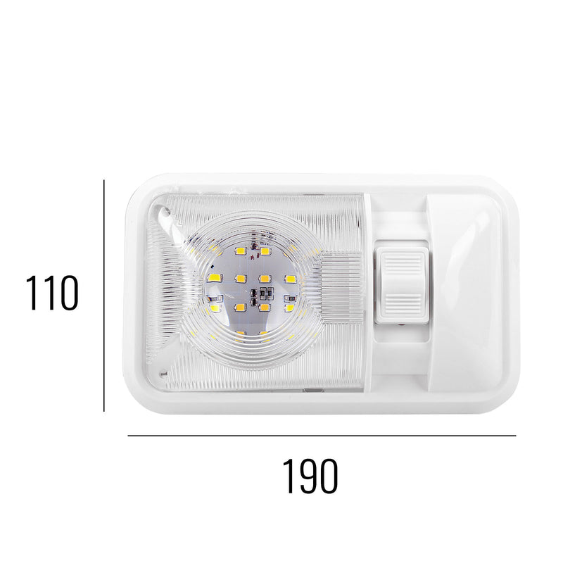 Aufbauleuchte 24-Leds, 12V, 320lm, 38x208x127mm, Kunststoff, weiß