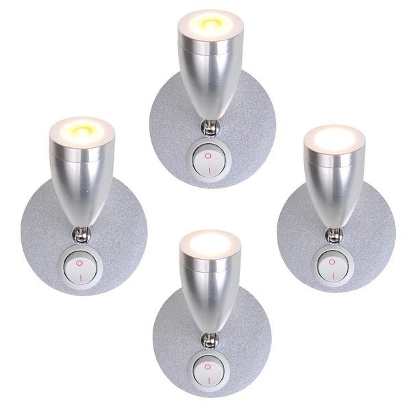 4er Set Aufbauspot 1 LED schwenkbar 12v, 160lm, Ø65x70-110mm