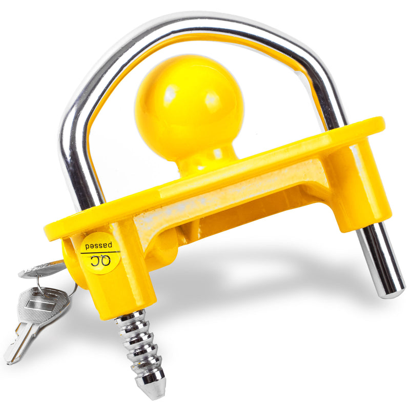 Anhängerkupplungsschloß mit Bügel, gelb, 50 mm