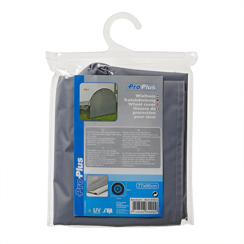 Wohnwagen Radabdeckung mit Keder grau UV Schutz Polyestergewebe 77x60cm