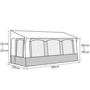 Ganzjahresvorzelt Casa Royal 2 390, 390x230cm, Stahlgestänge Wohnwagen Vorzelt – Reimo Tent Technology