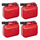4x Kraftstoffkanister 5L Kunststoff red Diesel Reserve Benzinkanister