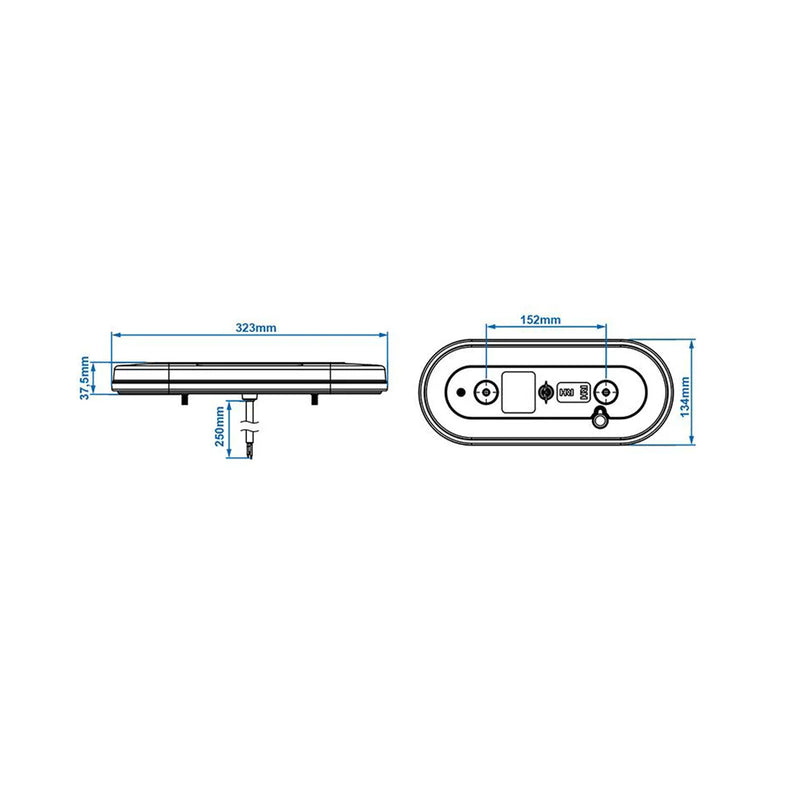 Rückleuchte rechts 6 Funktionen 323x134mm 54LED Schlussleuchte Anhänger, Trailer