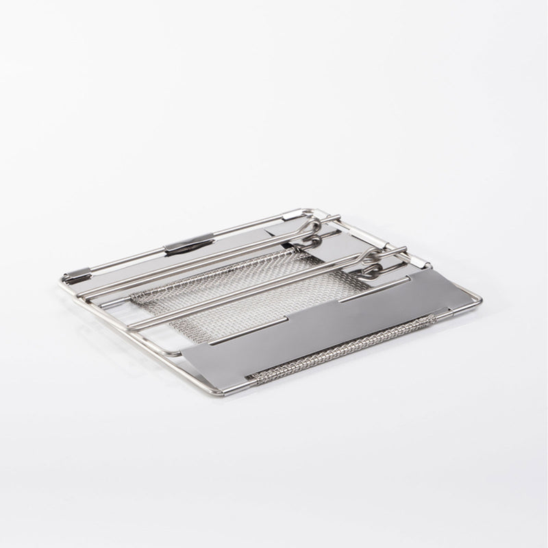 Edelstahl Klapptoaster Sandwichmaker klappbar Camping Toaster Toastaufsatz