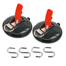 2x Saugnapf Befestigung mit Ring & 2 S-Haken 10 Kg Tragkraft Klappsauger