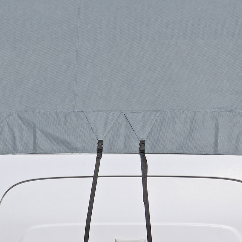 Dachschutzplane 8x3 m Grau 160g/m² – Atmungsaktive Wohnmobil & Wohnwagen Abdeckplane | Wetterfester Schutz mit Gurtsystem