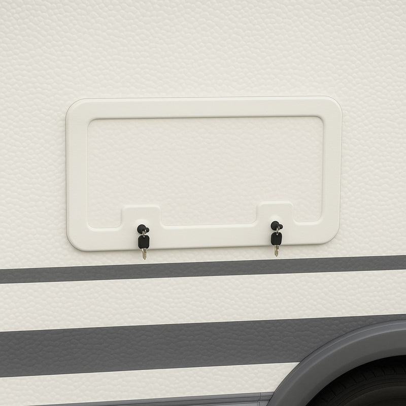 Wohnwagen Serviceklappe | 840x345mm | Weiss | inkl Schließung | Staufachklappe