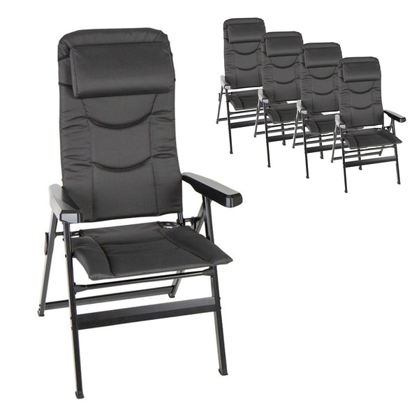 Campingstuhl klappbar Klappstuhl Gartenstuhl Faltstuhl ergonomisch + Kopfpolster