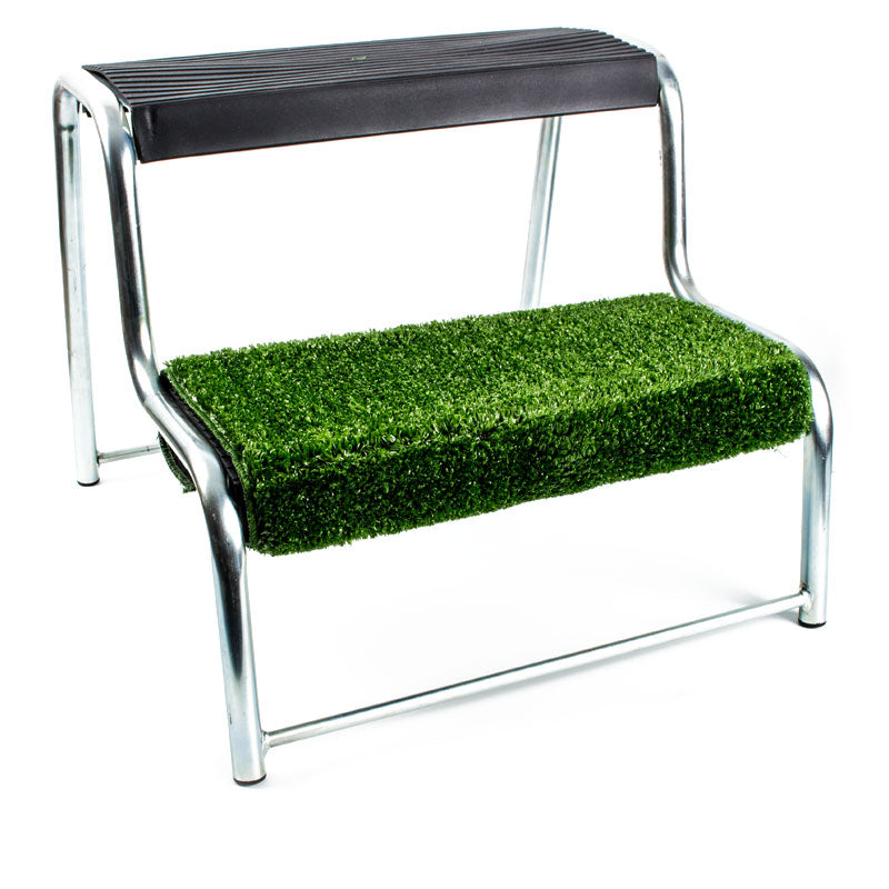 Doppeltrittstufe mit Fußmatte, 48x44x37 cm, 150kg belastbar, gummiert