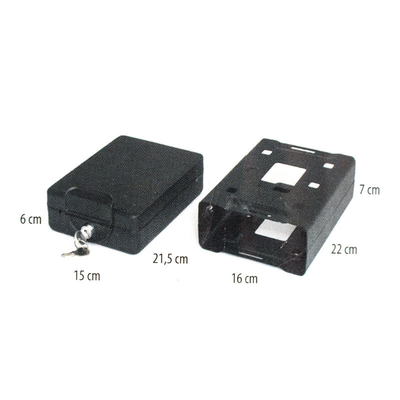 Carbest Mobilsafe, 1,65 Kg, (B/T/H) 16x23x7,3 cm, Stahl, schwarz
