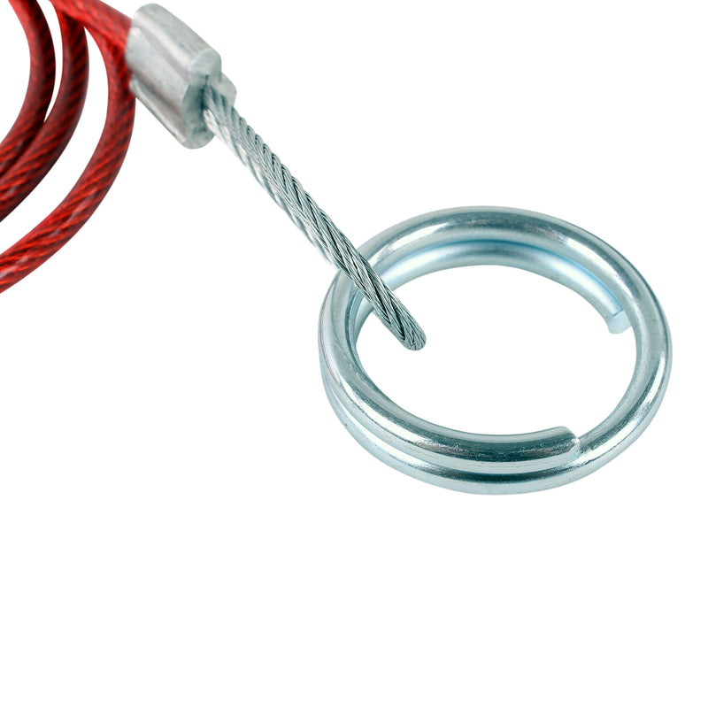 Wohnwagen Anhänger Abreißseil Rot 100 cm mit Karabiner und Ring Fangseil