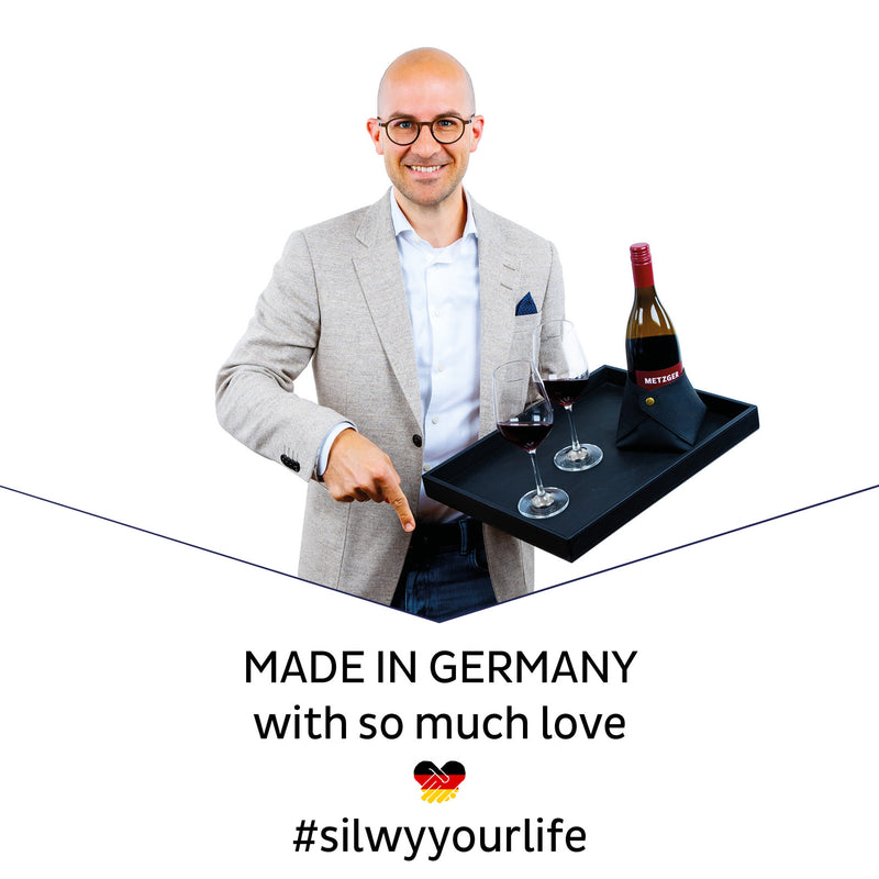 Silwy 2x Magnet-Kristallgläser WEIN BORDEAUX + 2x Metall-Nano-Gel-Pads Camping