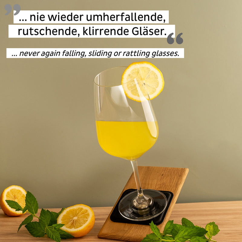 Silwy 2x Magnet-Kristallgläser WEIN BORDEAUX + 2x Metall-Nano-Gel-Pads Camping