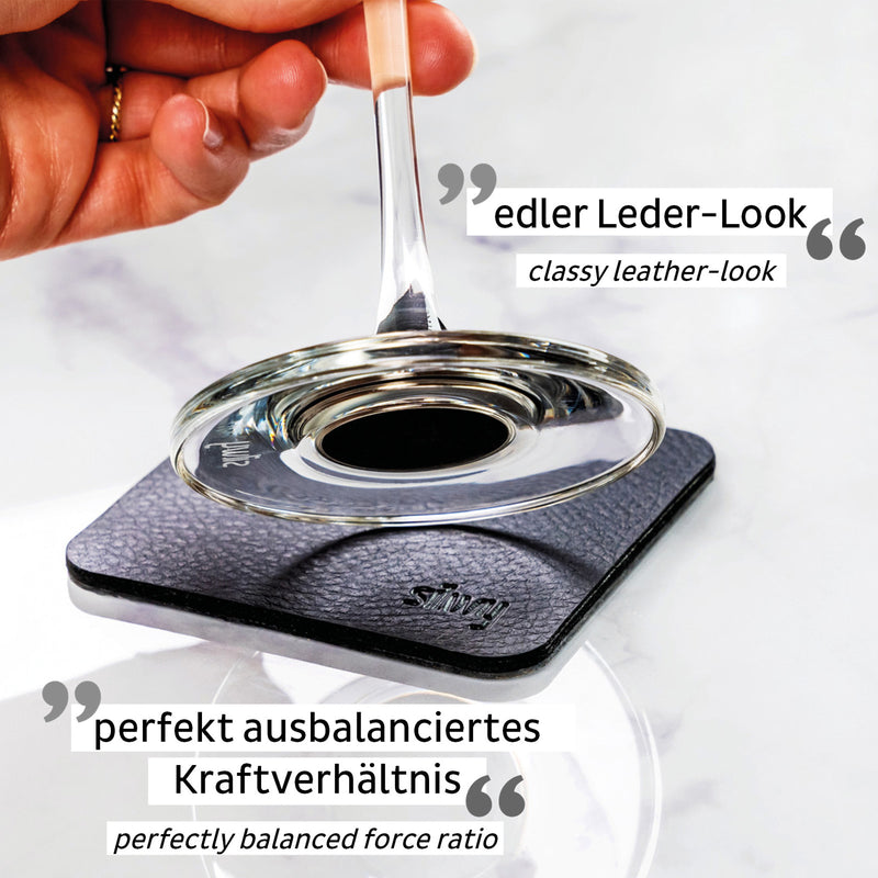 Silwy 2x Magnet-Kristallgläser WEIN BORDEAUX + 2x Metall-Nano-Gel-Pads Camping