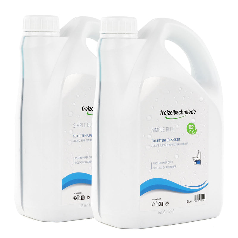 Freizeitschmiede Simple Blue Toiletten Zusatz 2L Abwasserbehälter Sanitärflüssigkeit Sets