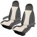 Maß Sitzbezüge | Fiat Ducato x250 | 2012-2015 | Beige/Onyx | Kunstleder | 6tlg