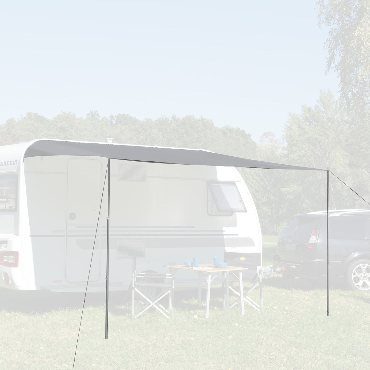 Sonnendach Sonnensegel Como (Gr. 8) grau 700 x 240cm