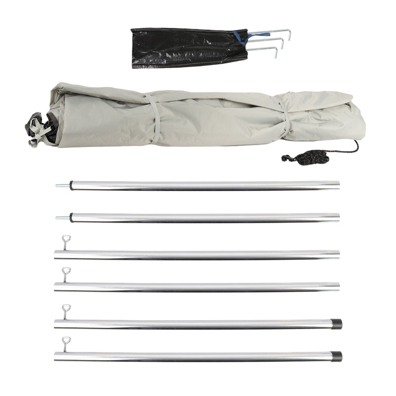 Sonnendach Sonnensegel Como 4 grau 350 x 240cm für Wohnwagen, Wohnmobil