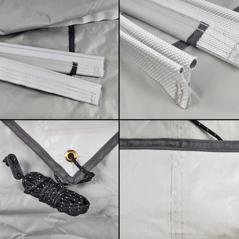 Sonnendach Sonnensegel Como 4 grau 350 x 240cm für Wohnwagen, Wohnmobil