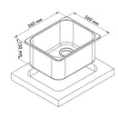 Edelstahl Spüle quadratisch Camping Einbauspüle Spülbecken inkl. Ablaufgarnitur