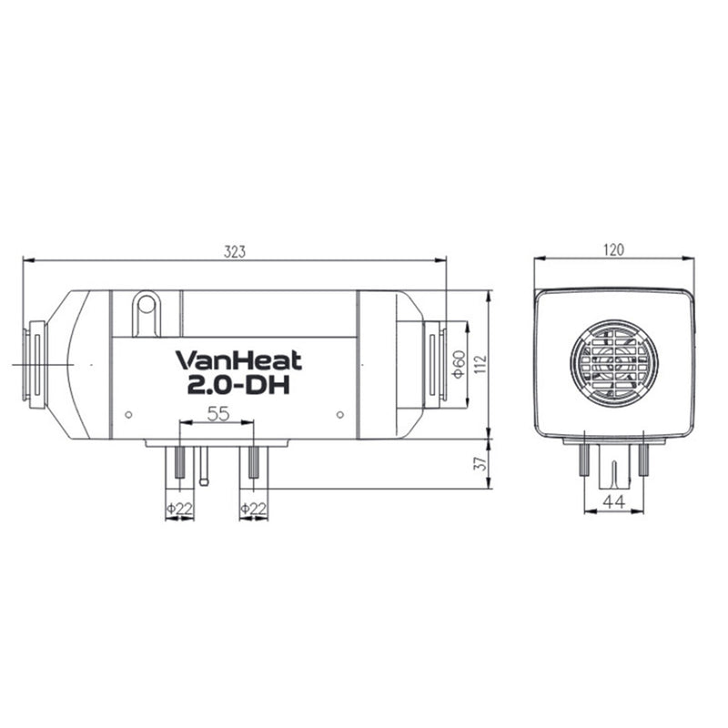 Standheizung Diesel 12V, 2kw, Digital Schalter für Wohnwagen, Wohnmobil, Bus
